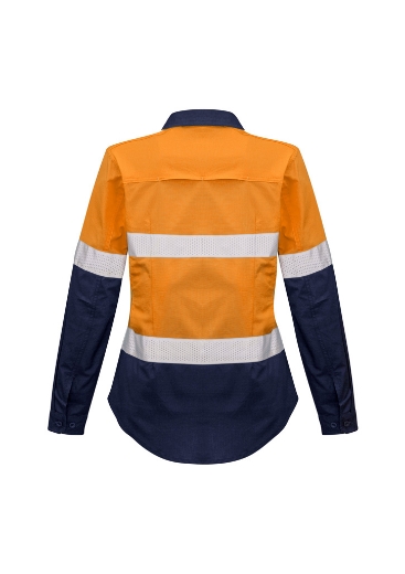 Picture of Syzmik, Womens Rugged Cooling Taped Hi Vis Spliced L/S Shirt